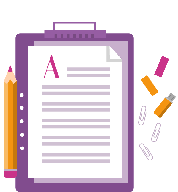 content_writing An illustration graphic of a clipboard and pencil that depicts content writng for websites, blogs, and social media